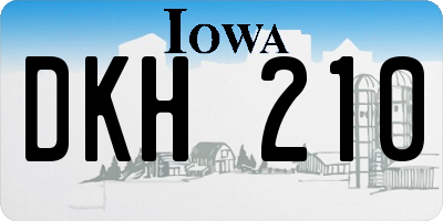 IA license plate DKH210