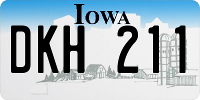 IA license plate DKH211