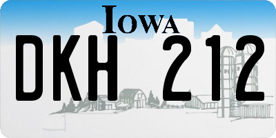 IA license plate DKH212