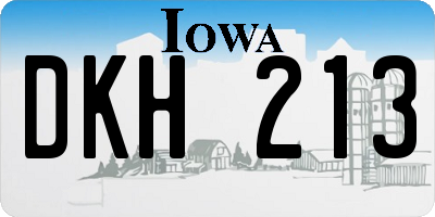 IA license plate DKH213