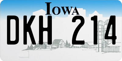 IA license plate DKH214