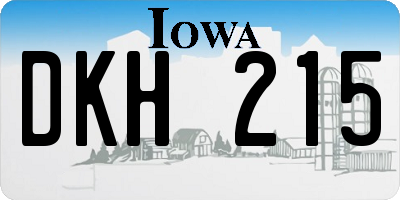IA license plate DKH215