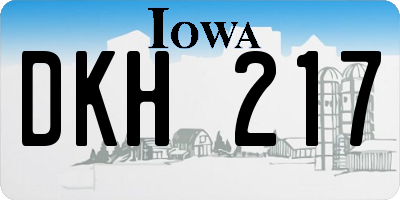 IA license plate DKH217