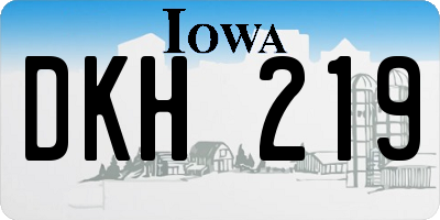 IA license plate DKH219