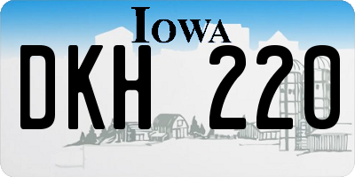 IA license plate DKH220