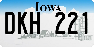 IA license plate DKH221