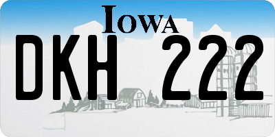 IA license plate DKH222