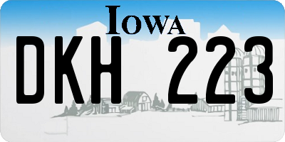 IA license plate DKH223