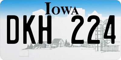 IA license plate DKH224