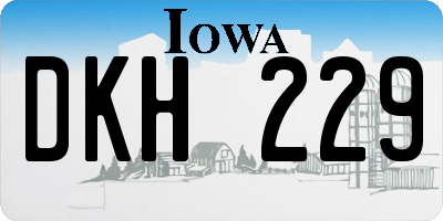 IA license plate DKH229
