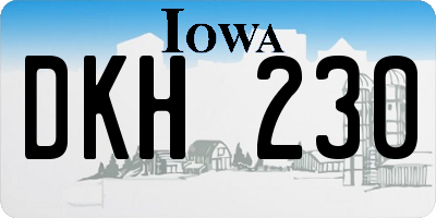 IA license plate DKH230