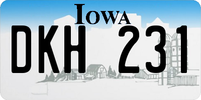 IA license plate DKH231