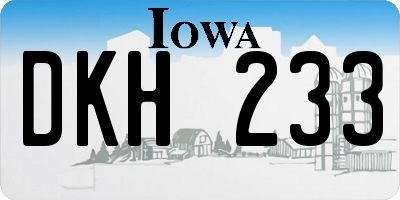 IA license plate DKH233