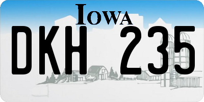 IA license plate DKH235
