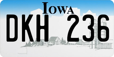 IA license plate DKH236