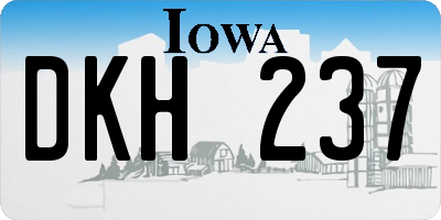 IA license plate DKH237