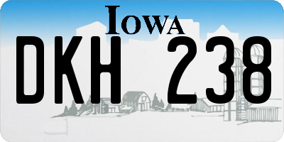 IA license plate DKH238