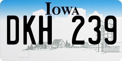 IA license plate DKH239
