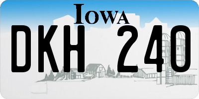 IA license plate DKH240