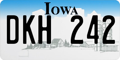 IA license plate DKH242