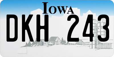 IA license plate DKH243