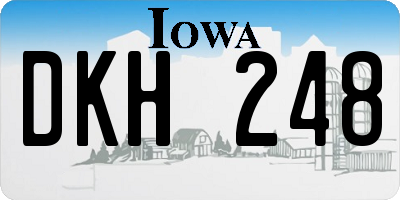 IA license plate DKH248