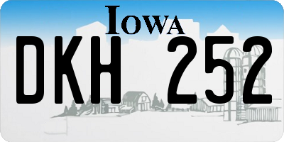 IA license plate DKH252