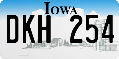 IA license plate DKH254