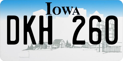 IA license plate DKH260