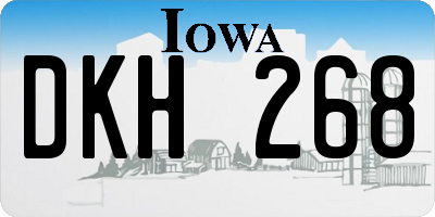 IA license plate DKH268