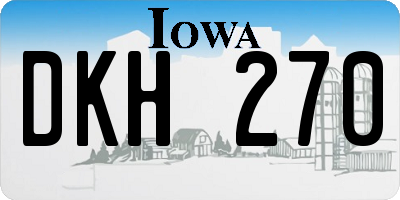 IA license plate DKH270