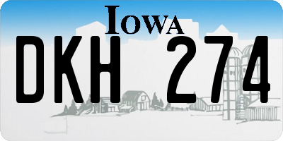 IA license plate DKH274