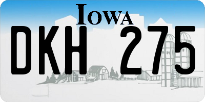 IA license plate DKH275
