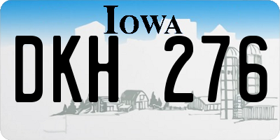 IA license plate DKH276