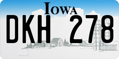 IA license plate DKH278