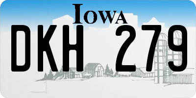 IA license plate DKH279