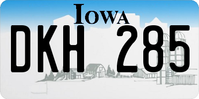 IA license plate DKH285