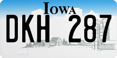 IA license plate DKH287