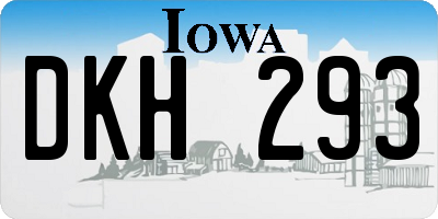 IA license plate DKH293