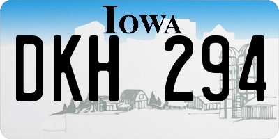 IA license plate DKH294
