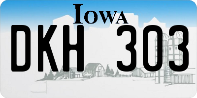 IA license plate DKH303