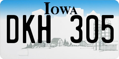 IA license plate DKH305