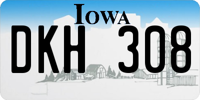 IA license plate DKH308