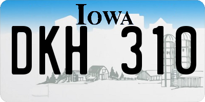 IA license plate DKH310