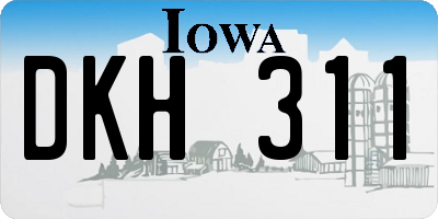 IA license plate DKH311