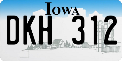 IA license plate DKH312