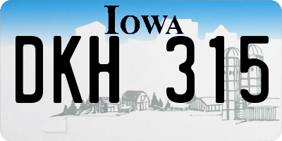 IA license plate DKH315