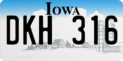 IA license plate DKH316