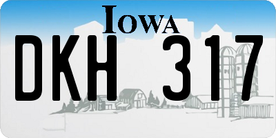 IA license plate DKH317