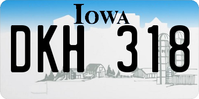 IA license plate DKH318